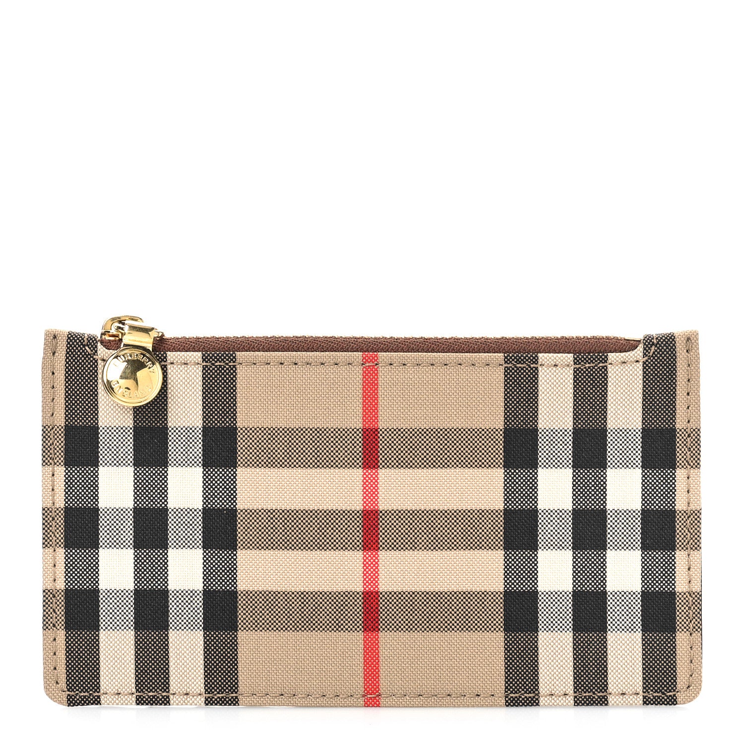 Burberry Vintage Check Calfskin Somerset Coin Case Card Holder Archive Beige 1 of 7