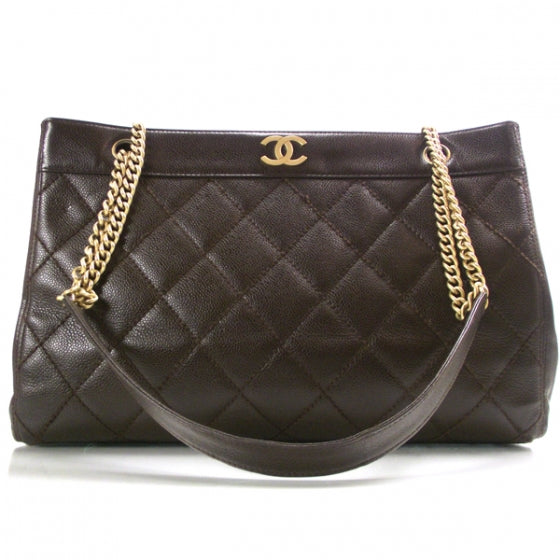 Chanel Caviar Quilted Shopping Tote Brown 1 of 11