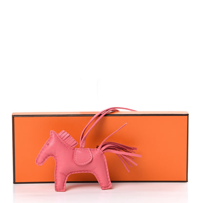 Hermes Milo Lambskin Grigri Rodeo Horse Bag Charm PM Rose Azalee 5 of 5