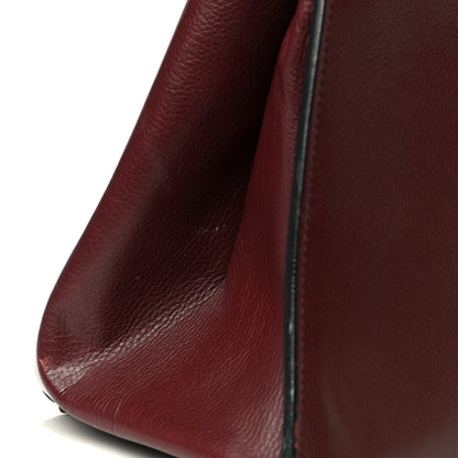 Celine Drummed Calfskin Large Edge Shoulder Bag Burgundy 27 of 32