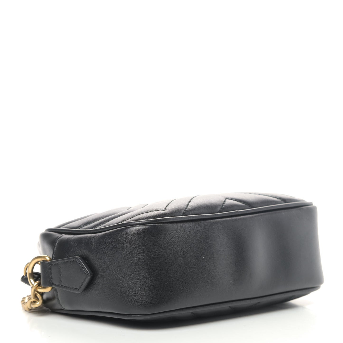 Calfskin Matelasse Mini GG Marmont Chain Shoulder Bag Black