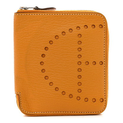 Hermes Chevre Mysore Evelyne Compact Zip Wallet Juane Ambre 1 of 7