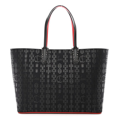 Christian Louboutin Calfskin Loubinetic Spikes East West Cabata Tote Black 3 of 13