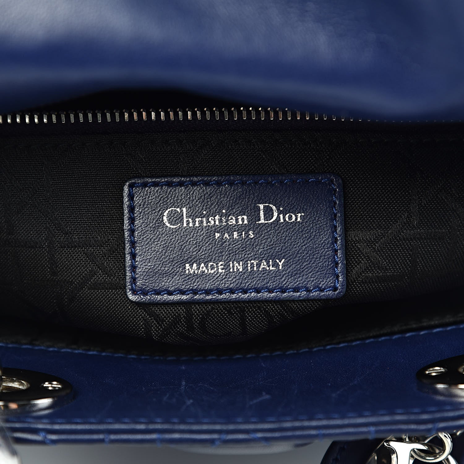 Christian Dior Lambskin Cannage Small Lucky Badges My Lady Dior Navy 7 of 16