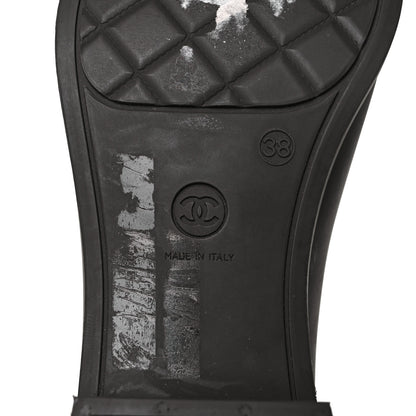 Chanel Rubber Quilted Rain Boots 38 Green 7 of 8