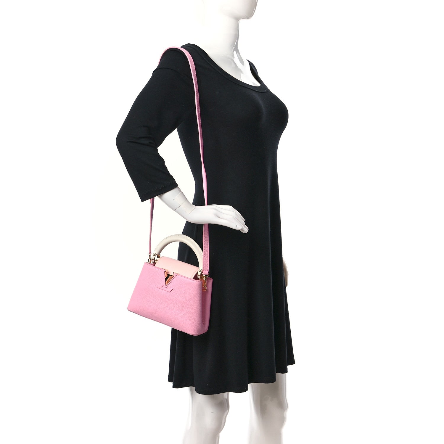 Louis Vuitton Taurillon Flower Chain Capucines Mini Candy Pink 3 of 8