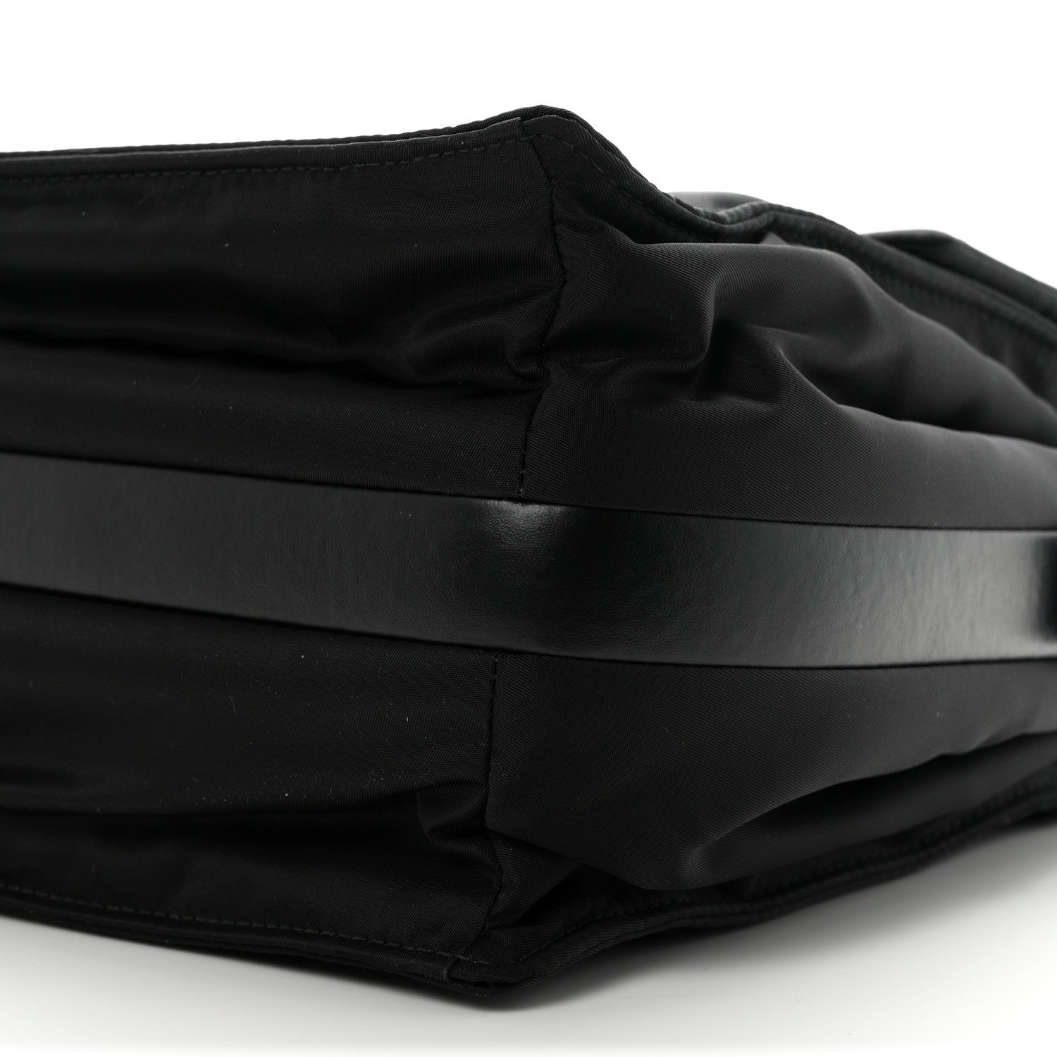 Prada Re-Nylon Vitello Padded Large Traveler Flap Shoulder Bag Black 10 of 10