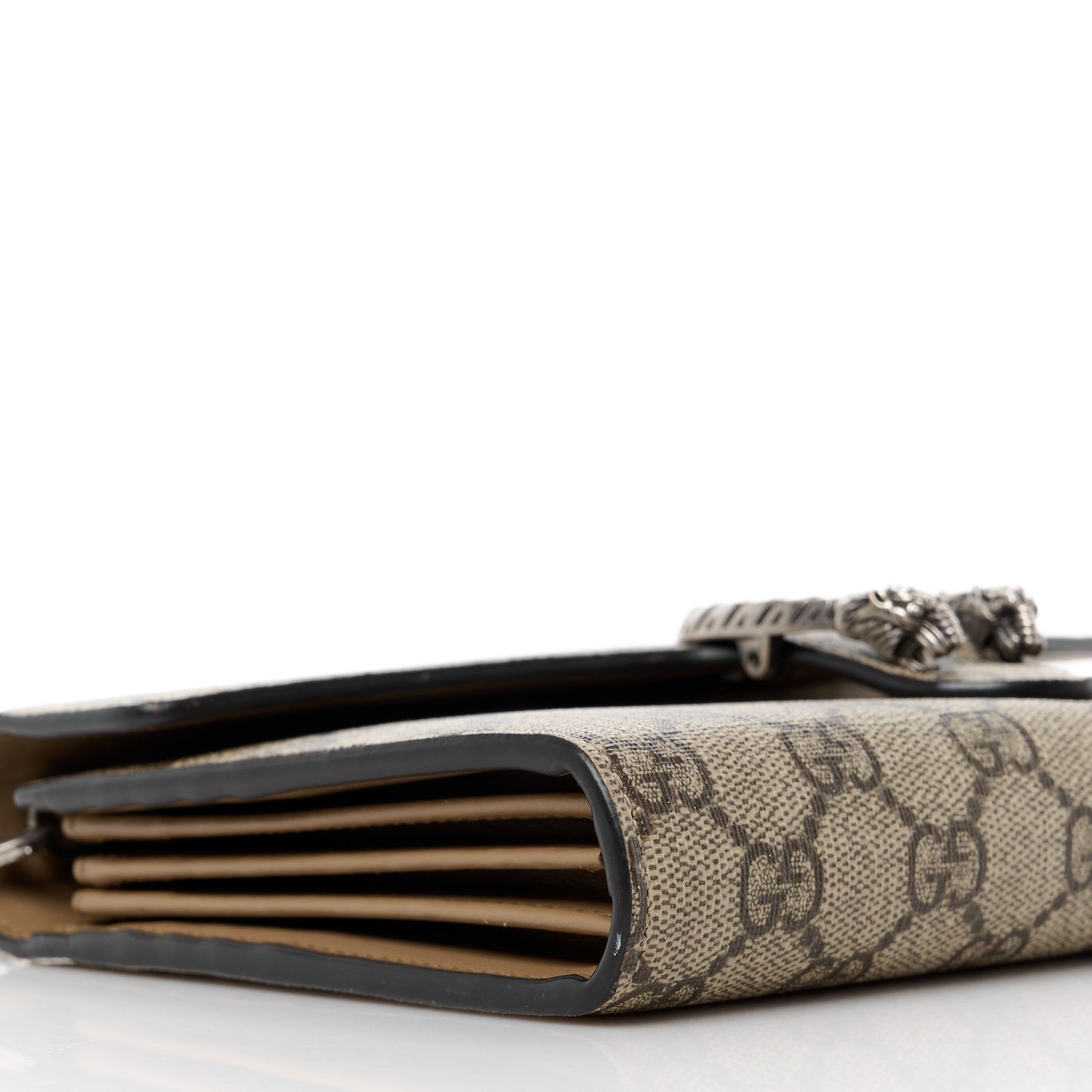 GG Supreme Monogram Mini Dionysus Chain Wallet Beige Taupe