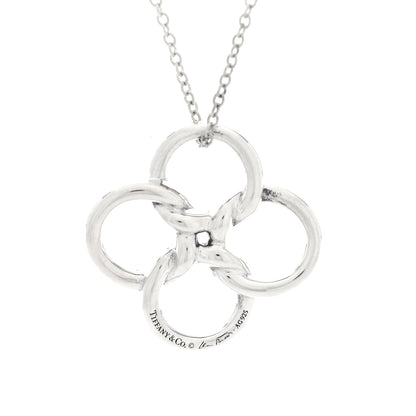 Tiffany Sterling Silver Elsa Peretti Quadrifoglio Pendant Necklace 4 of 4