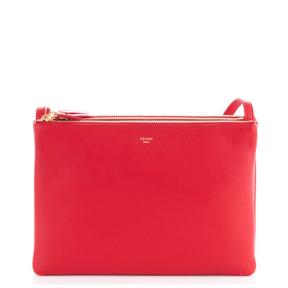 Celine Lambskin Large Trio Crossbody Bag Red 1 of 6