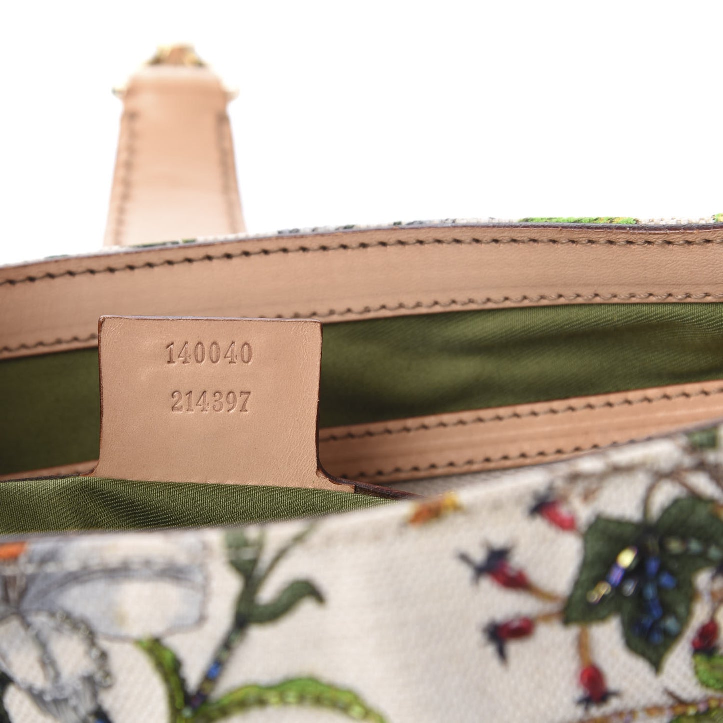 Canvas Beaded Floral Flora Small Jackie O Hobo White