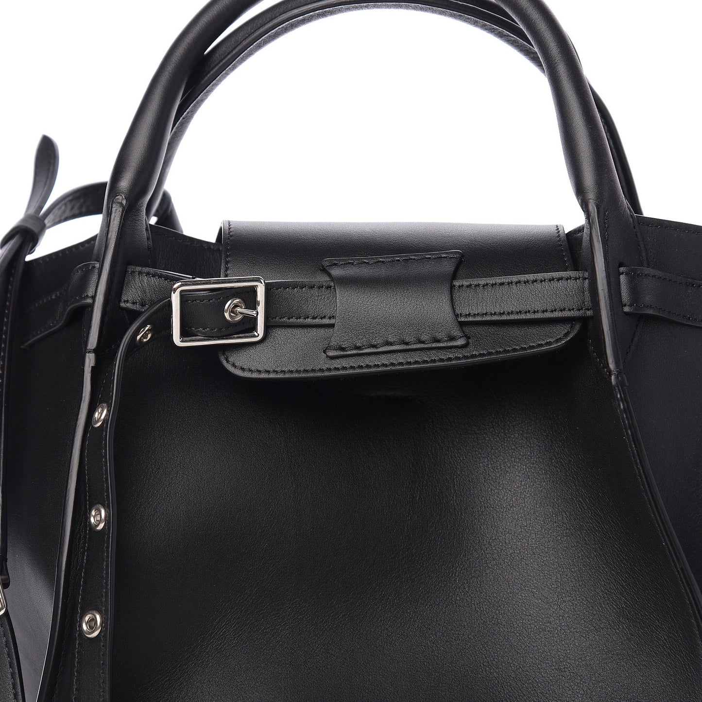 Supple Grained Calfskin Small Big Bag Black