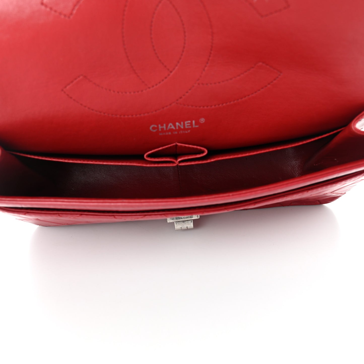 Aged Calfskin Quilted 2.55 Reissue 227 Flap Red