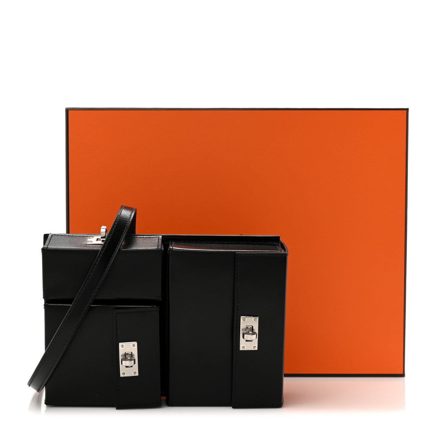 Hermes Box Kelly Multi Pocket Pochette To Go Black 1663943