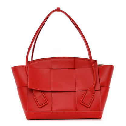 Bottega Veneta French Calfskin Maxi Intrecciato Medium Arco Red 1 of 10