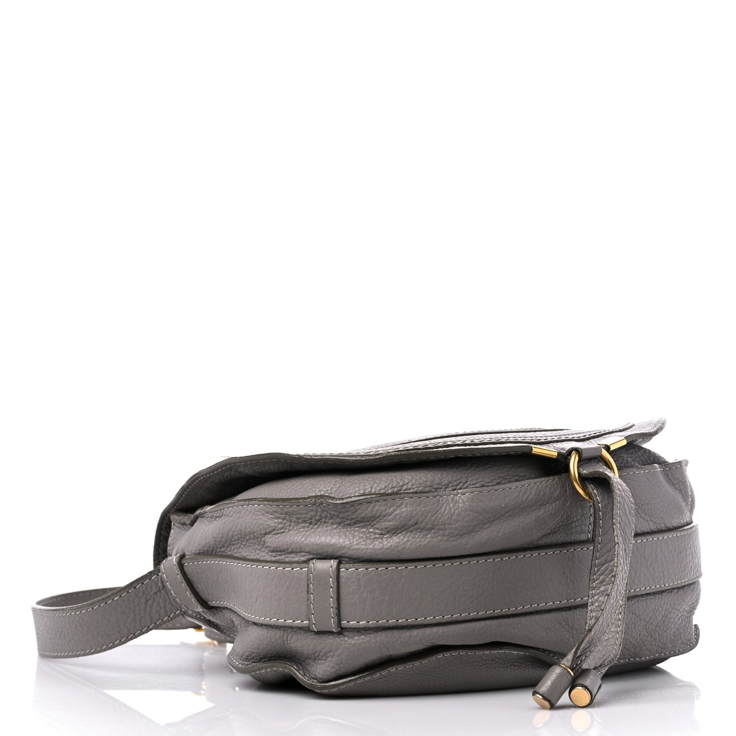 Calfskin Medium Marcie Round Crossbody Bag Cashmere Grey