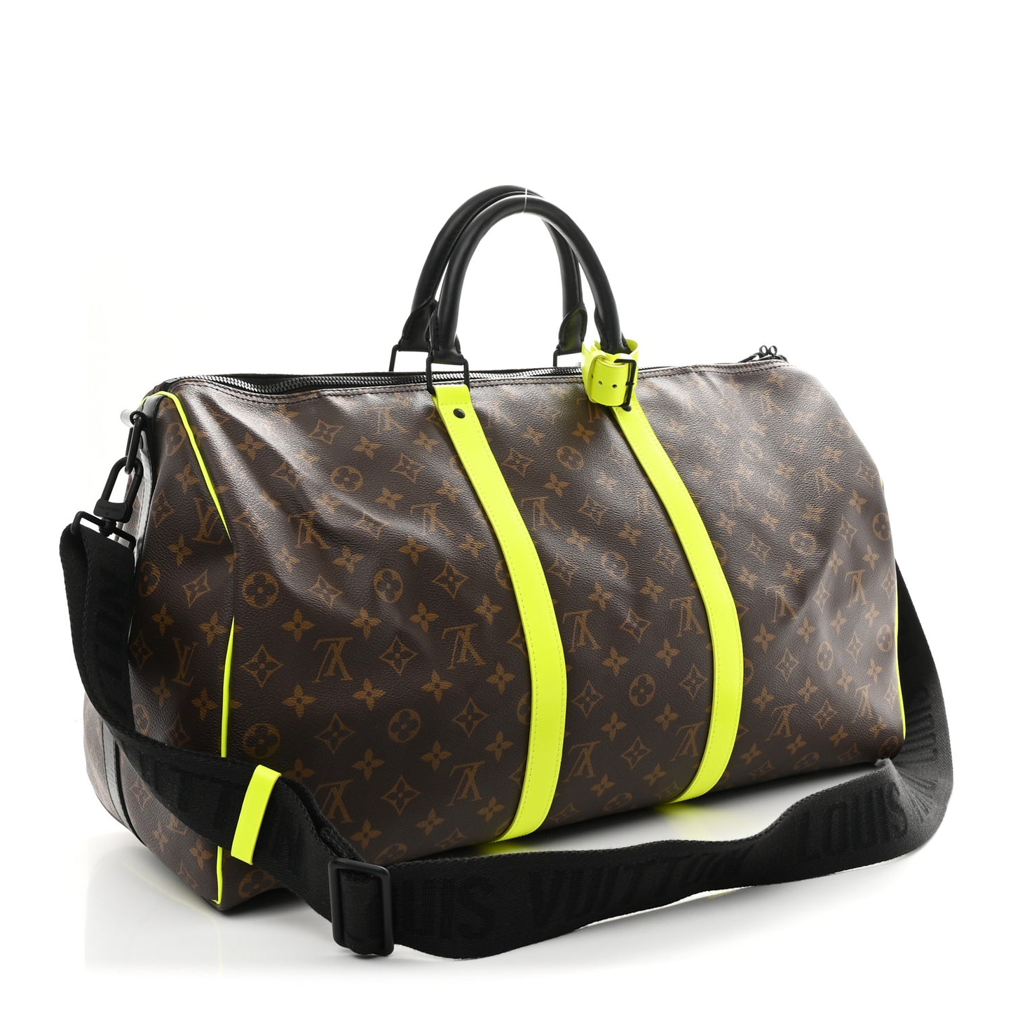 Monogram Macassar Keepall Bandouliere 50 Florescent Yellow