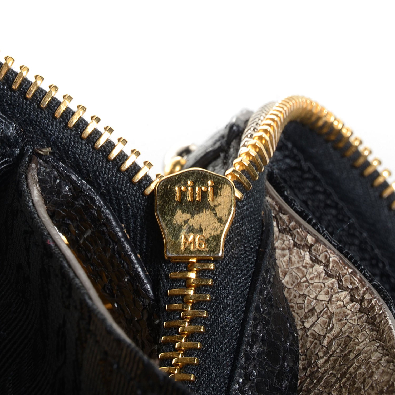 Prada Crackled Calfskin Studded Tote Talco Black 9 of 12