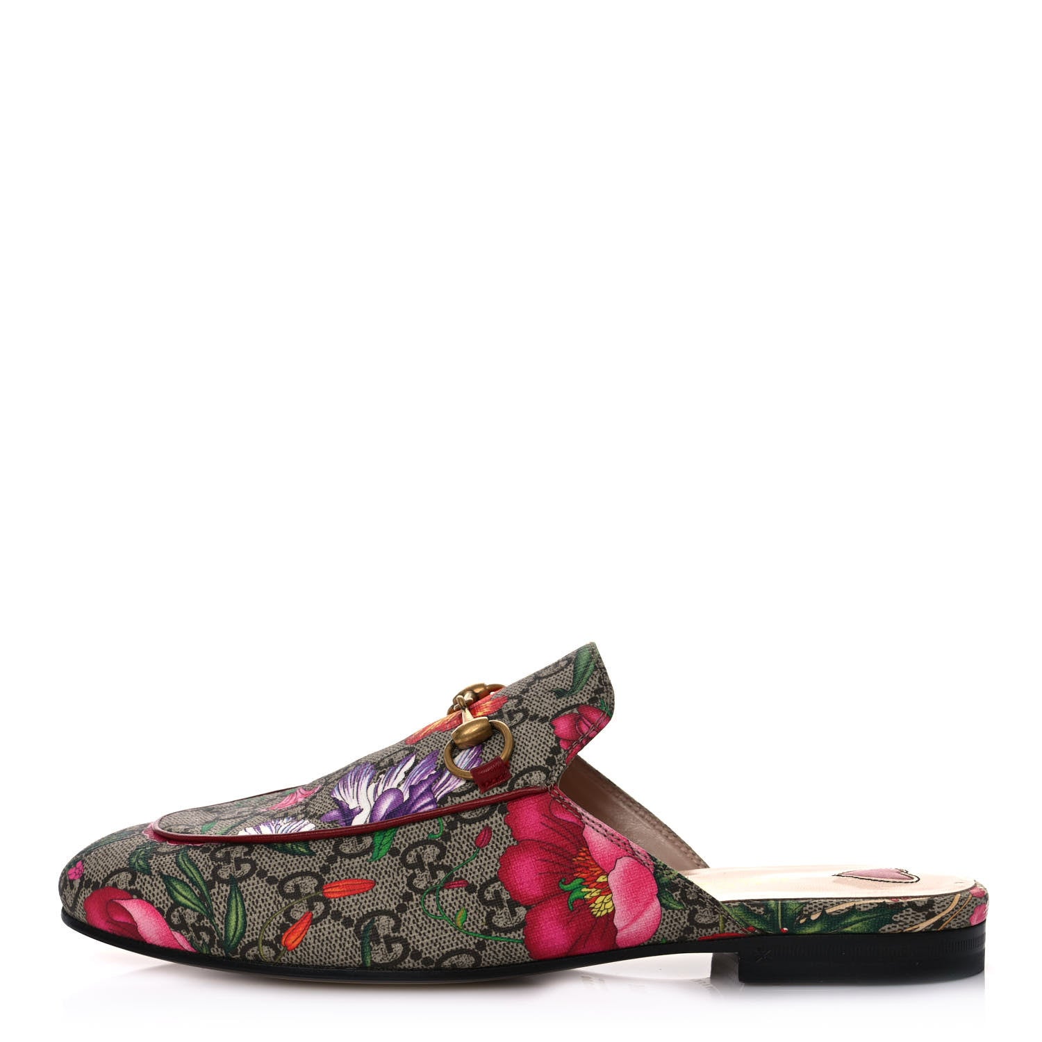 Gucci GG Supreme Monogram Flora Womens Princetown Slippers 36.5 Beige Ebony Multicolor Rosso 1 of 9