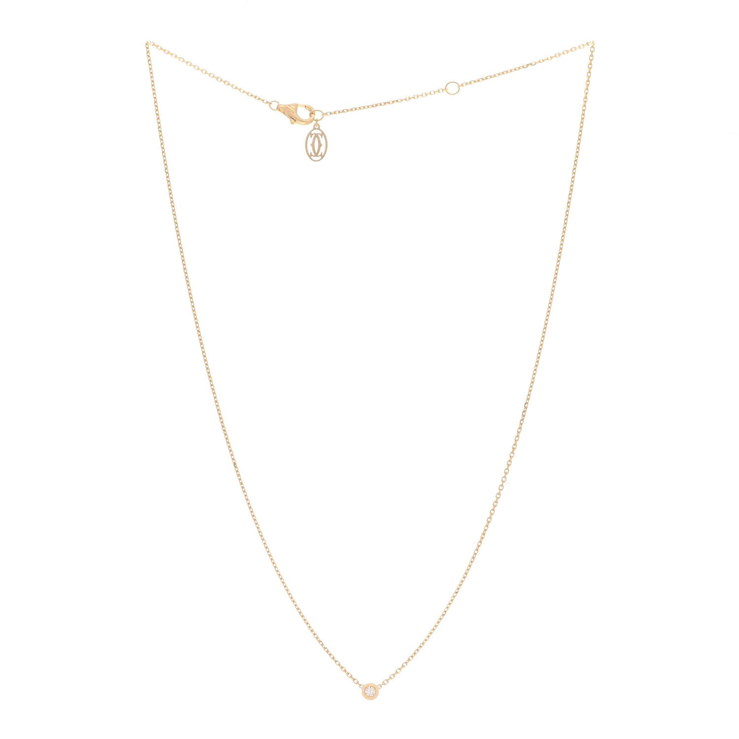 Cartier 18K Yellow Gold Diamond XS D'Amour Pendant Necklace 3 of 7