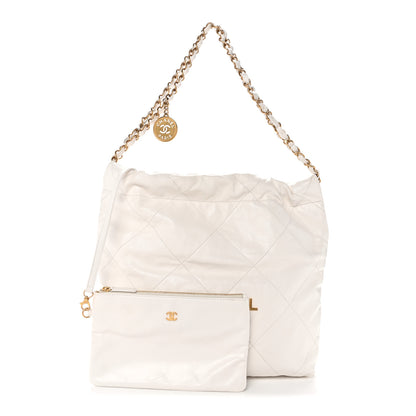 Chanel Shiny Calfskin Quilted Small Chanel 22 White 3 of 11