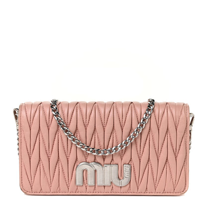 Miu Miu Nappa Matelasse Wallet On Chain Orchidea 1 of 10