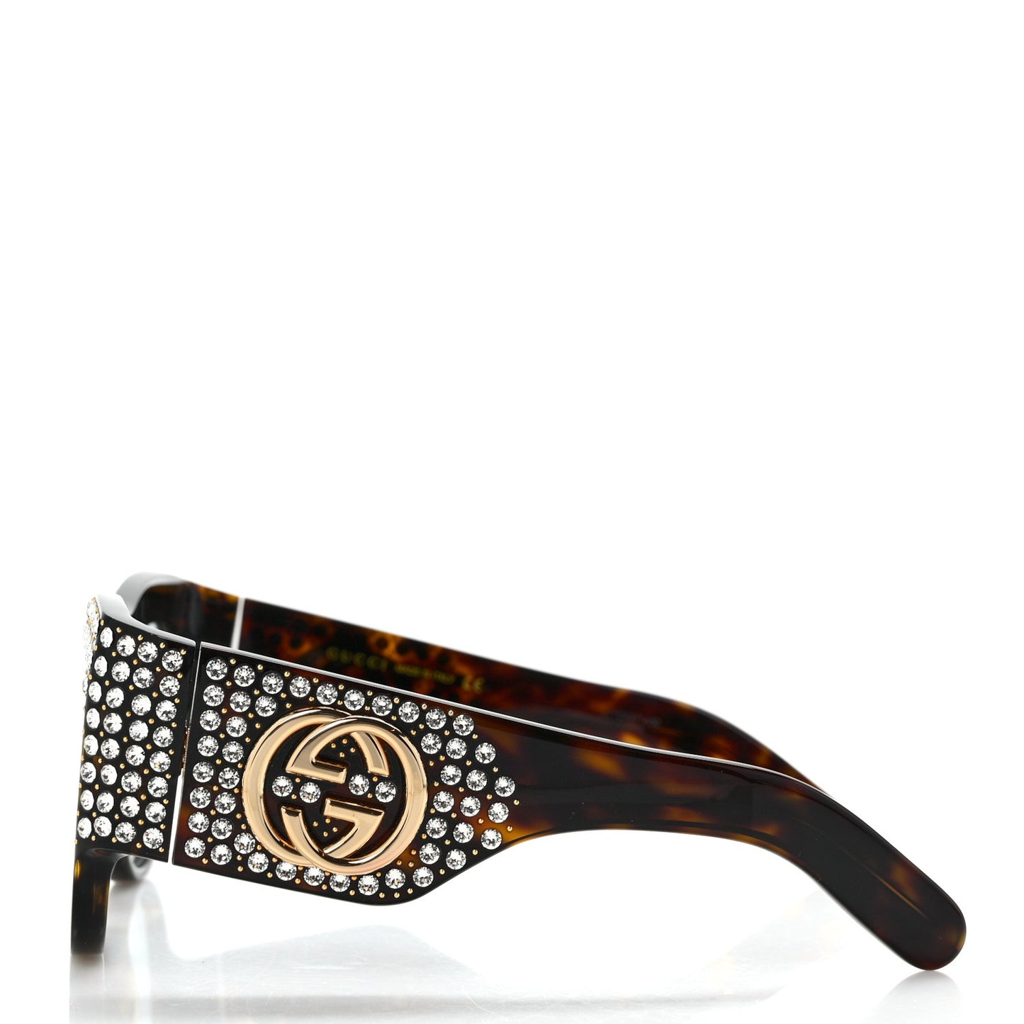 Acetate Crystal Oversize Hollywood Forever Sunglasses GG0144S Tortoiseshell