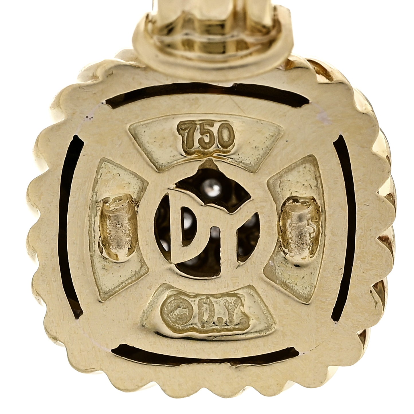 18K Yellow Gold Diamond Pave 8mm Albion Pendant