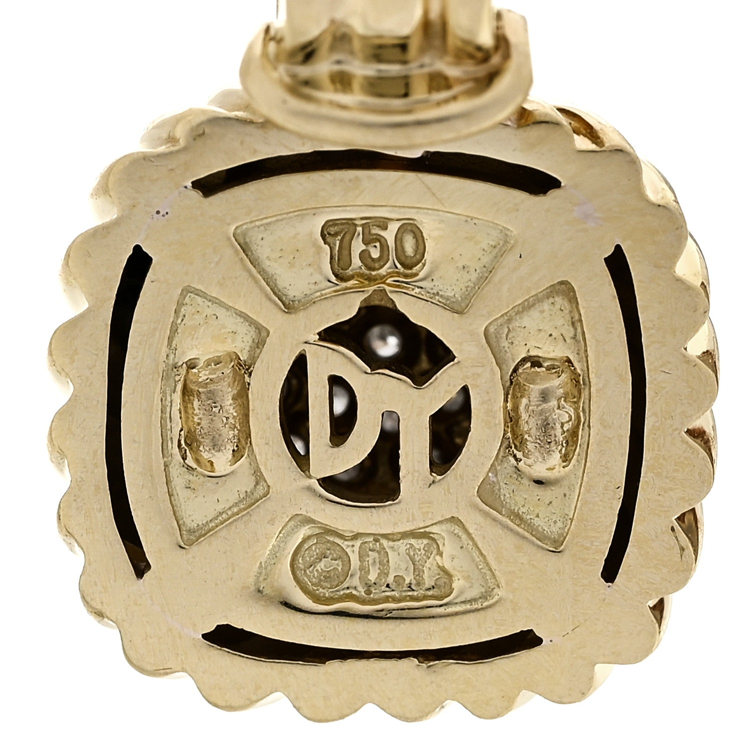 David Yurman 18K Yellow Gold Diamond Pave 8mm Albion Pendant 3 of 3