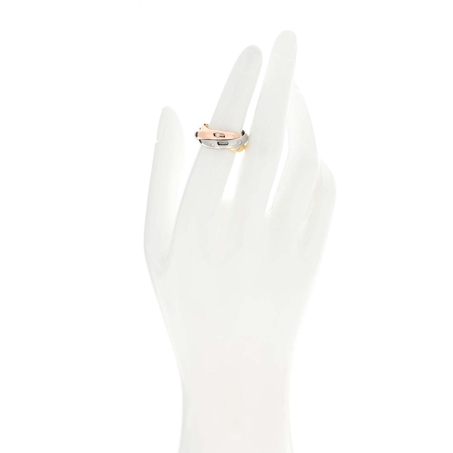 18K Pink Yellow White Gold Diamond Medium Trinity Ring 51 5.75