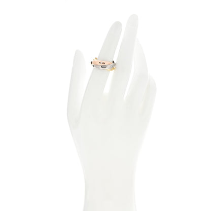 Cartier 18K Pink Yellow White Gold Diamond Medium Trinity Ring 51 5.75 2 of 6