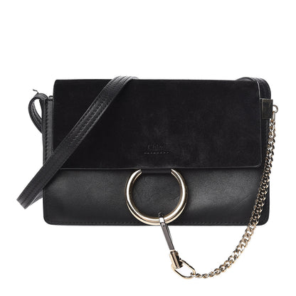 Chloe Suede Calfskin Small Faye Shoulder Bag Black 1 of 19