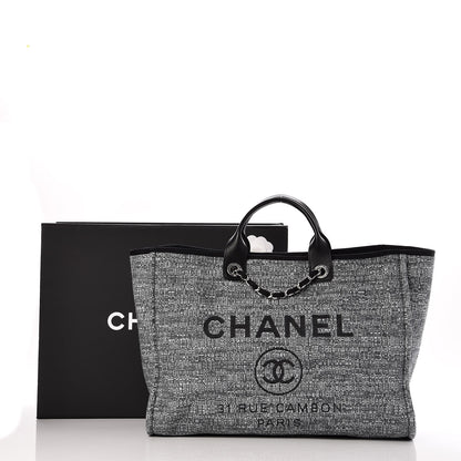 Chanel Canvas Large Deauville Tote Charcoal 8 of 8