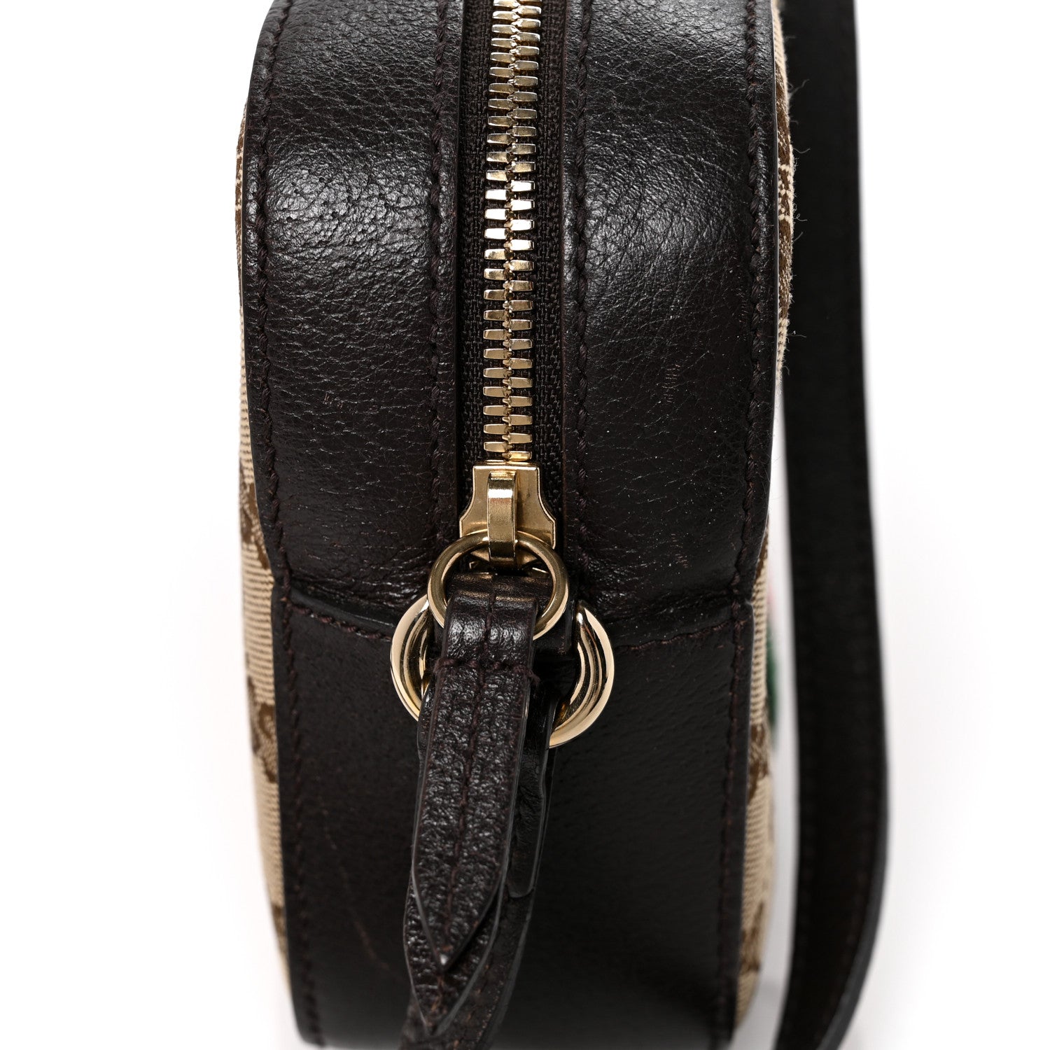 Gucci GG Supreme Monogram Web Small Webby Bee Shoulder Bag Dark Brown 12 of 13