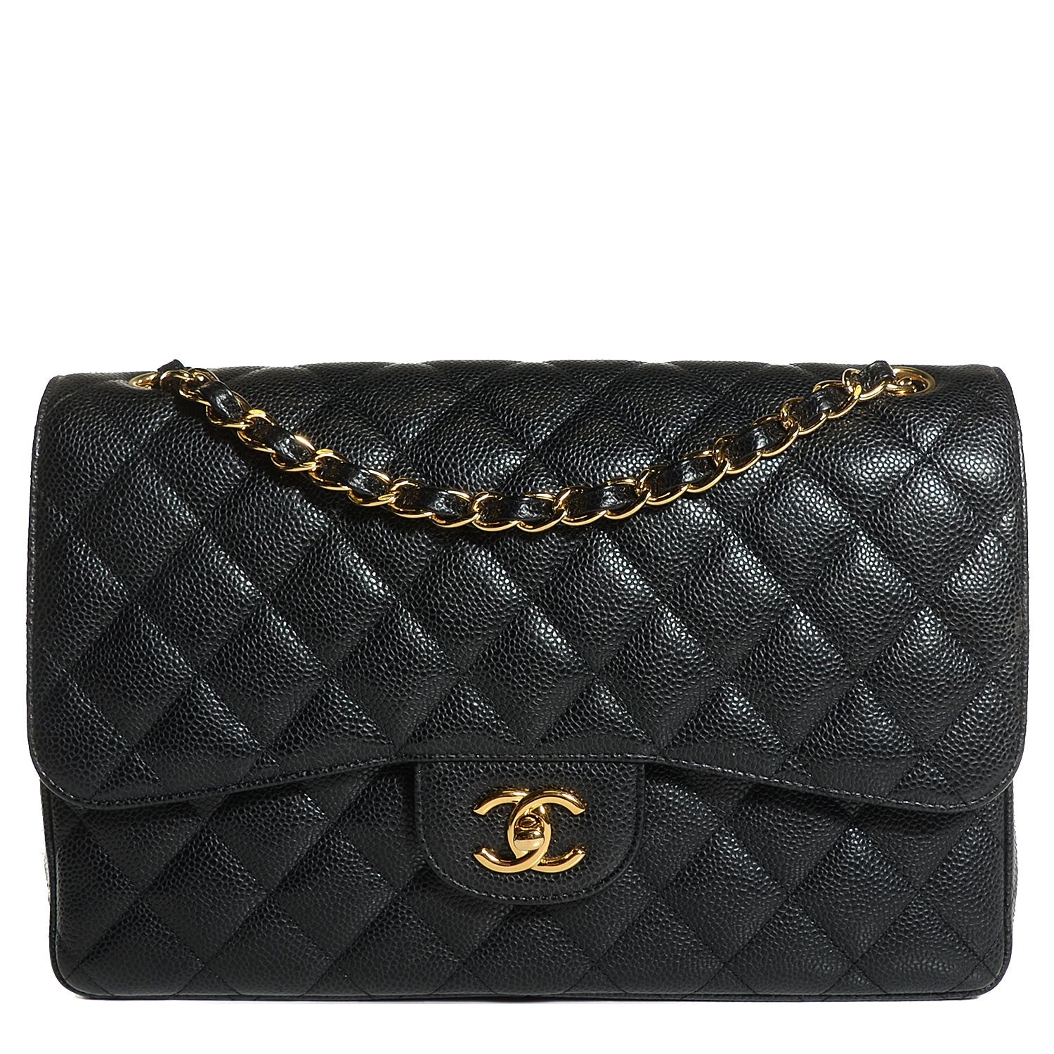 Chanel Caviar Quilted Jumbo Double Flap Black 1 of 8
