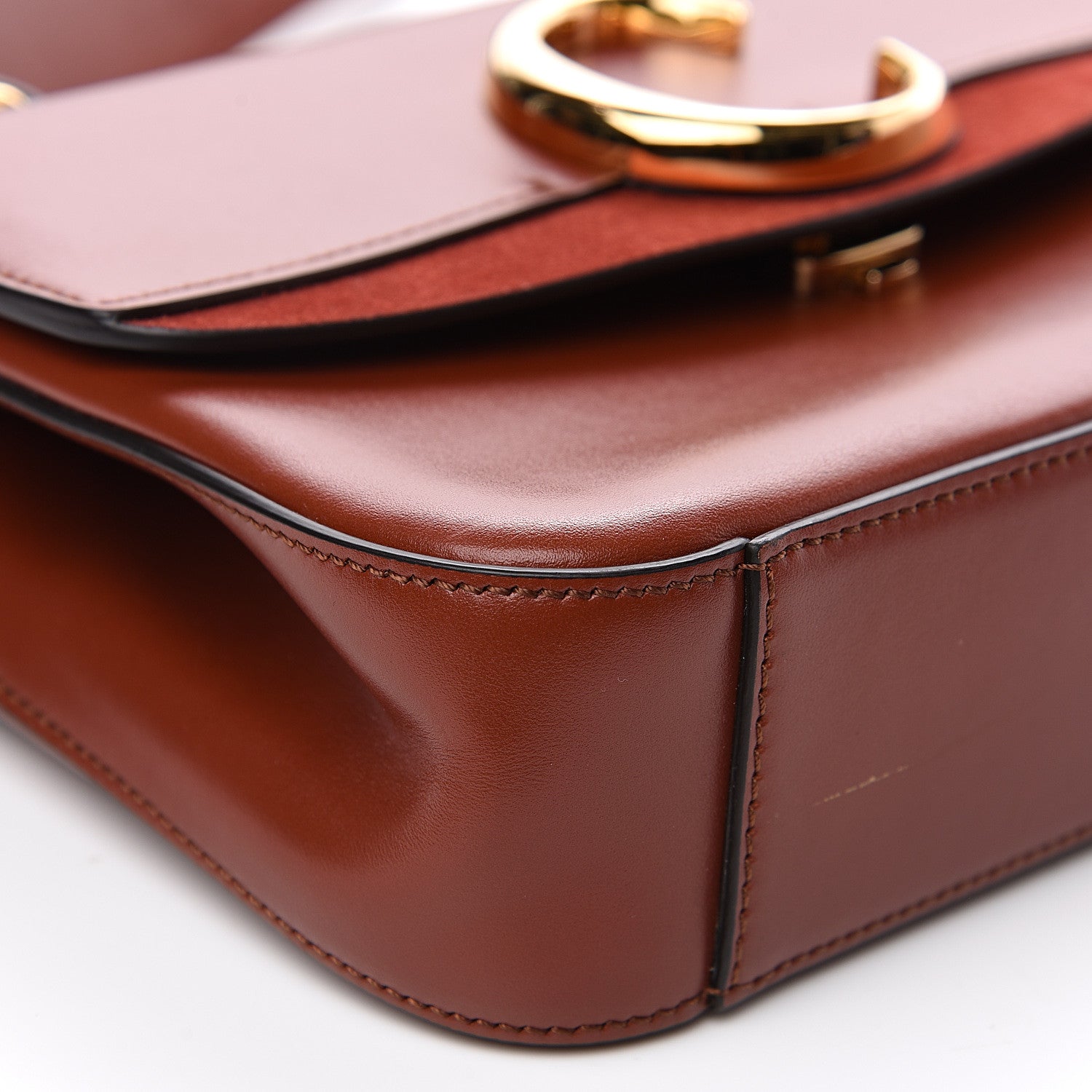 Chloe Calfskin Small C Double Carry Sepia Brown 6 of 9