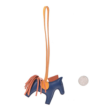 Hermes Milo Lambskin Grigri Rodeo Horse Bag Charm PM Bleu Saphir Naturel Bouton D'Or 2 of 3