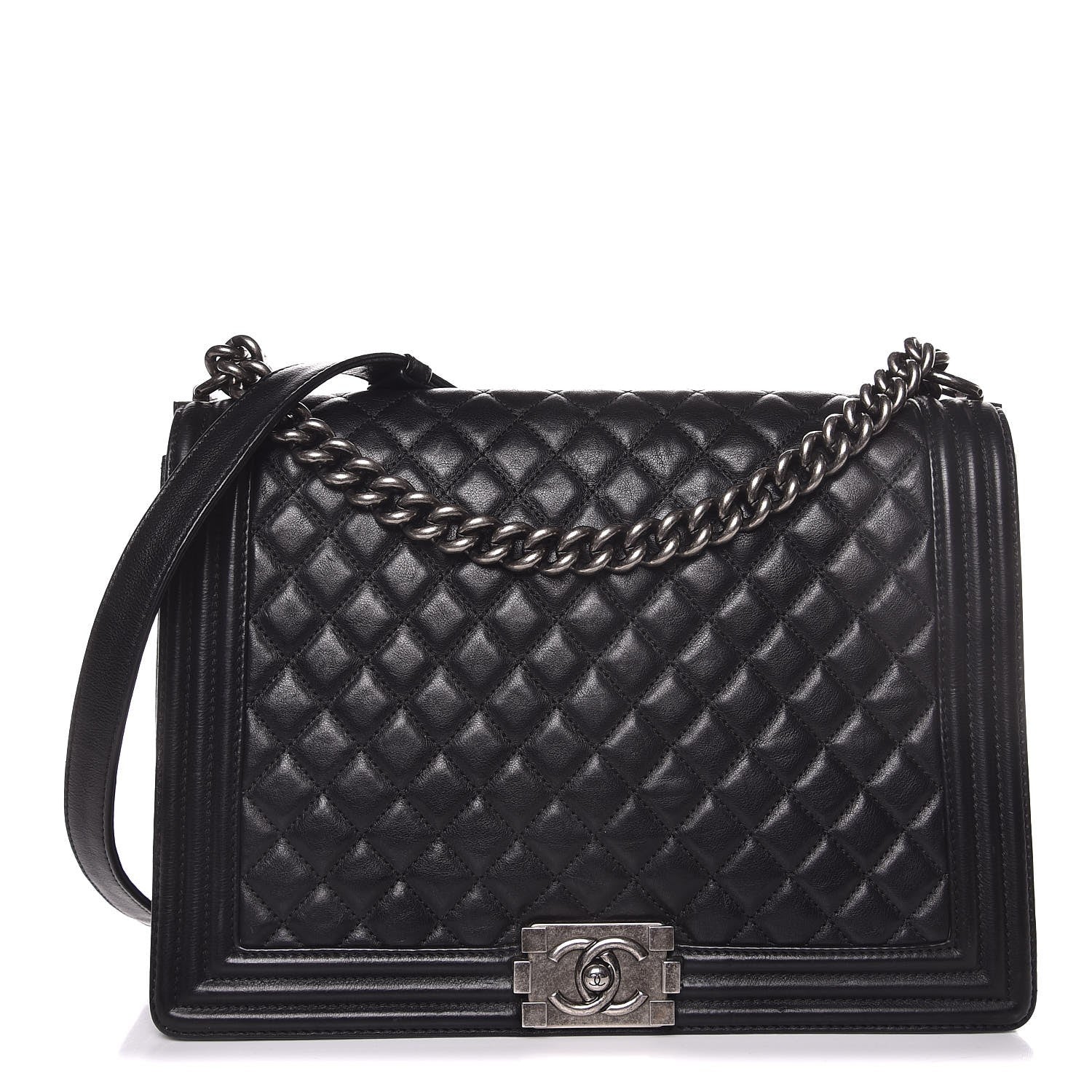 Chanel Calfskin Quilted Large Boy Flap Black 1 of 18