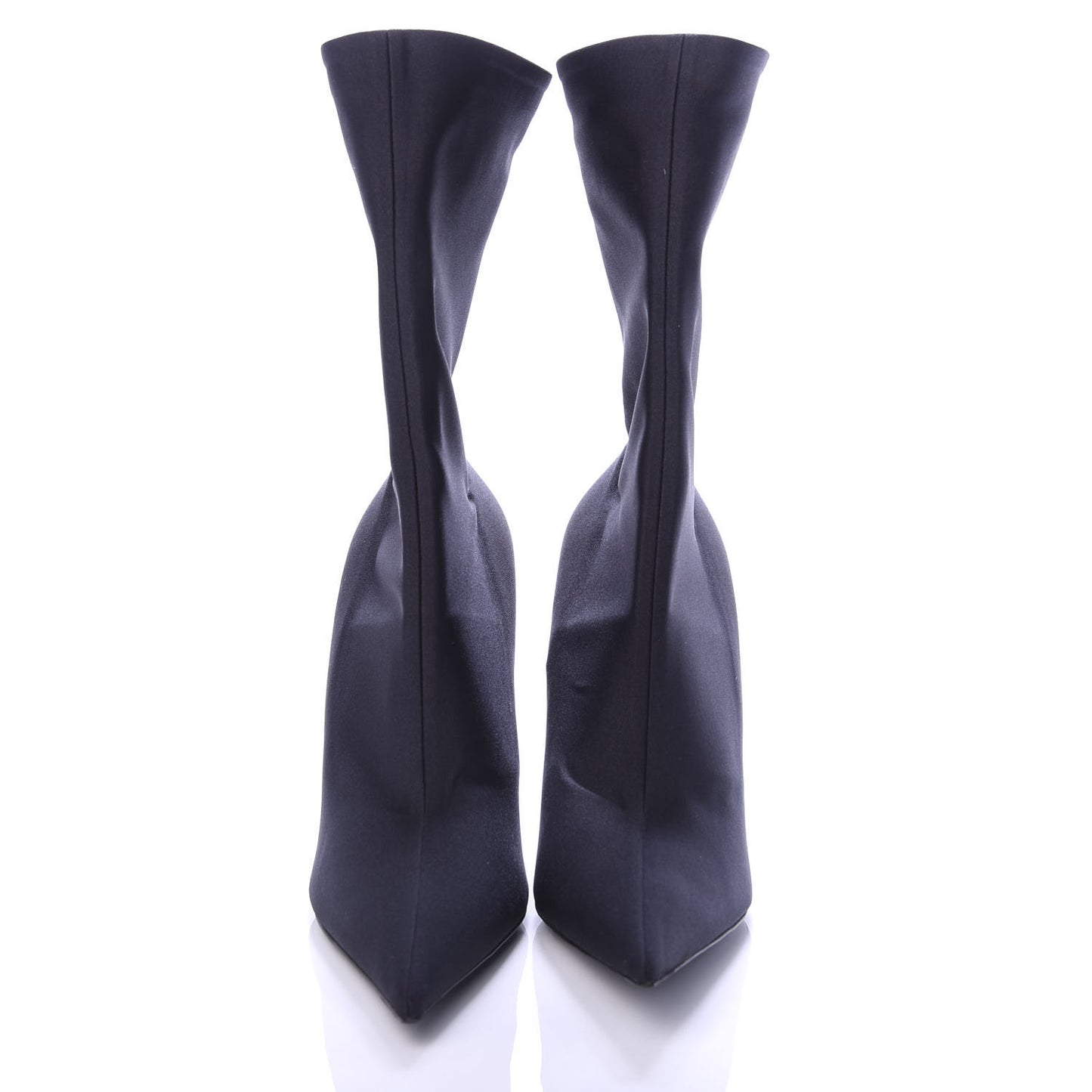 Jersey Crepe Extreme Pointed Toe Knife Booties 38.5 Black