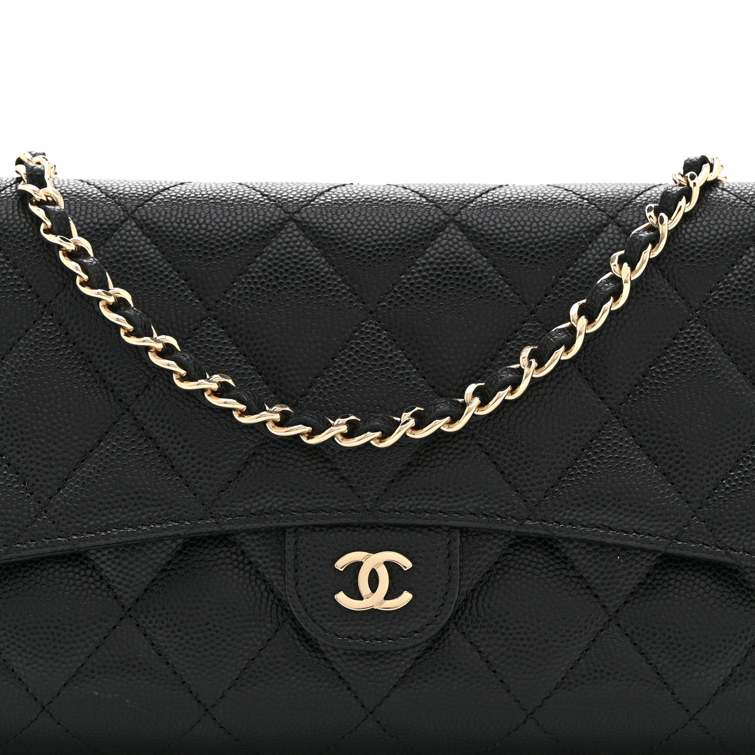 Chanel Caviar Quilted Phone Holder Wallet on Removable Chain Black 9 of 12