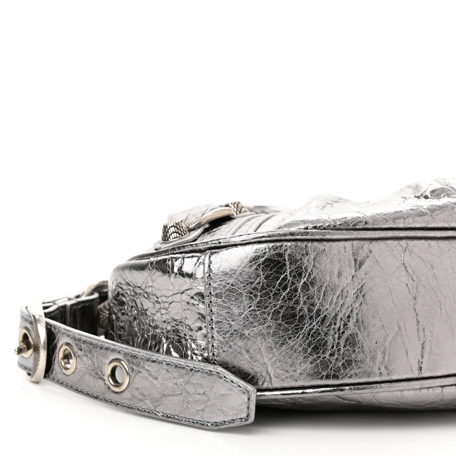 Balenciaga Metallic Agneau Arena Le Cagole Shoulder Bag XS Silver 9 of 10
