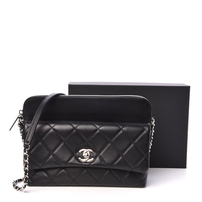 Chanel Calfskin Quilted Crossbody Bag Black 9 of 9