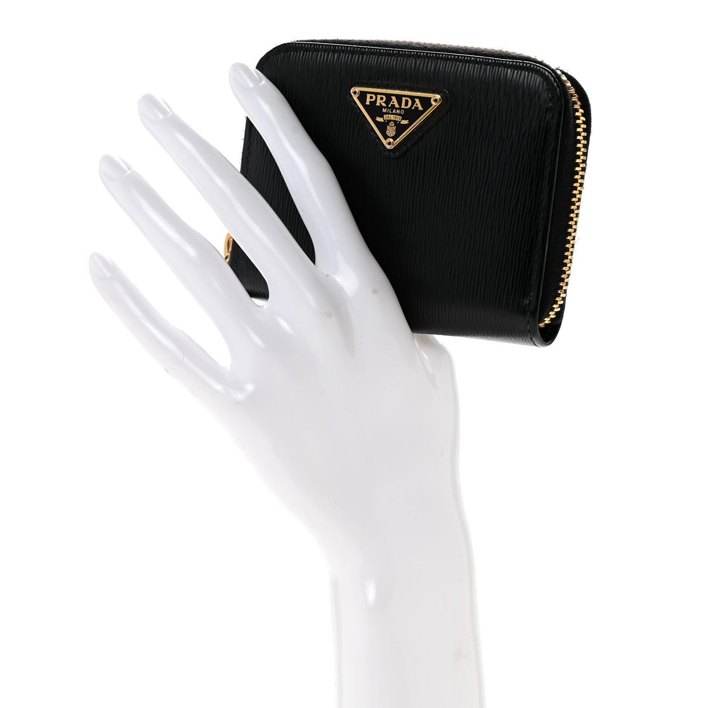 Vitello Move Triangle Logo Zip Coin Purse Black