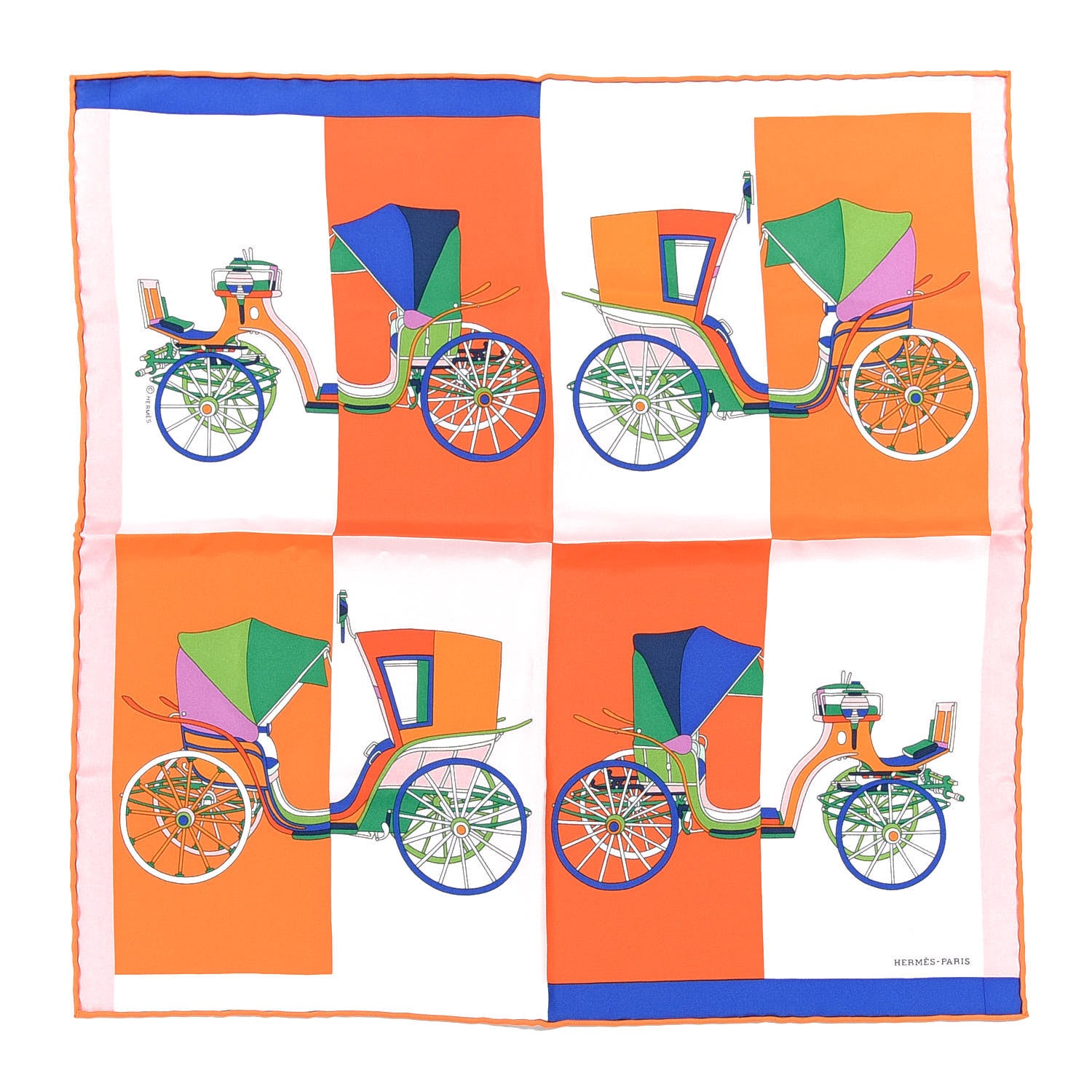 Hermes Silk Voitures Exquises Pocket Square 1 of 10