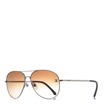 Chanel Aviator CC Sunglasses 4189-T-Q Silver 1 of 7