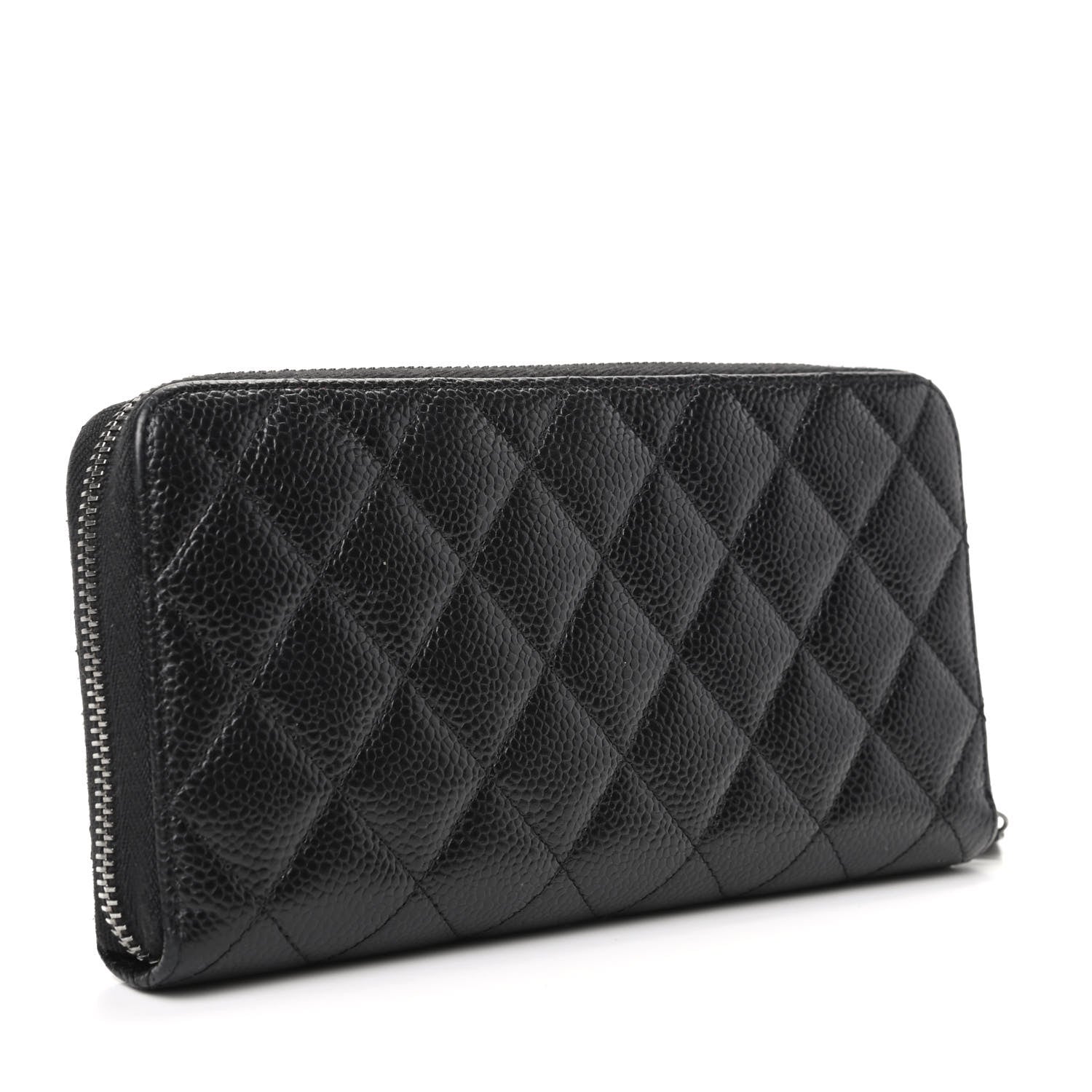 Chanel Caviar Quilted Large Gusset Zip Around Wallet Black 3 of 9