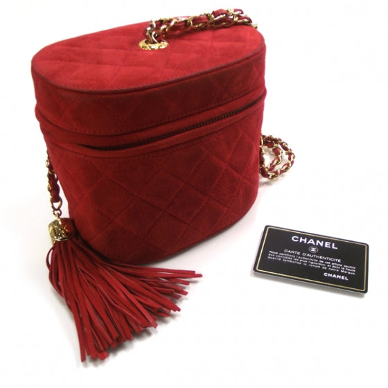 Chanel Suede Tassel Camera Case Red 3 of 13