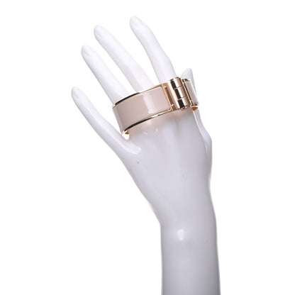 Hermes Enamel Charniere Uni Wide Hinged Bracelet M Beige Rose 2 of 5