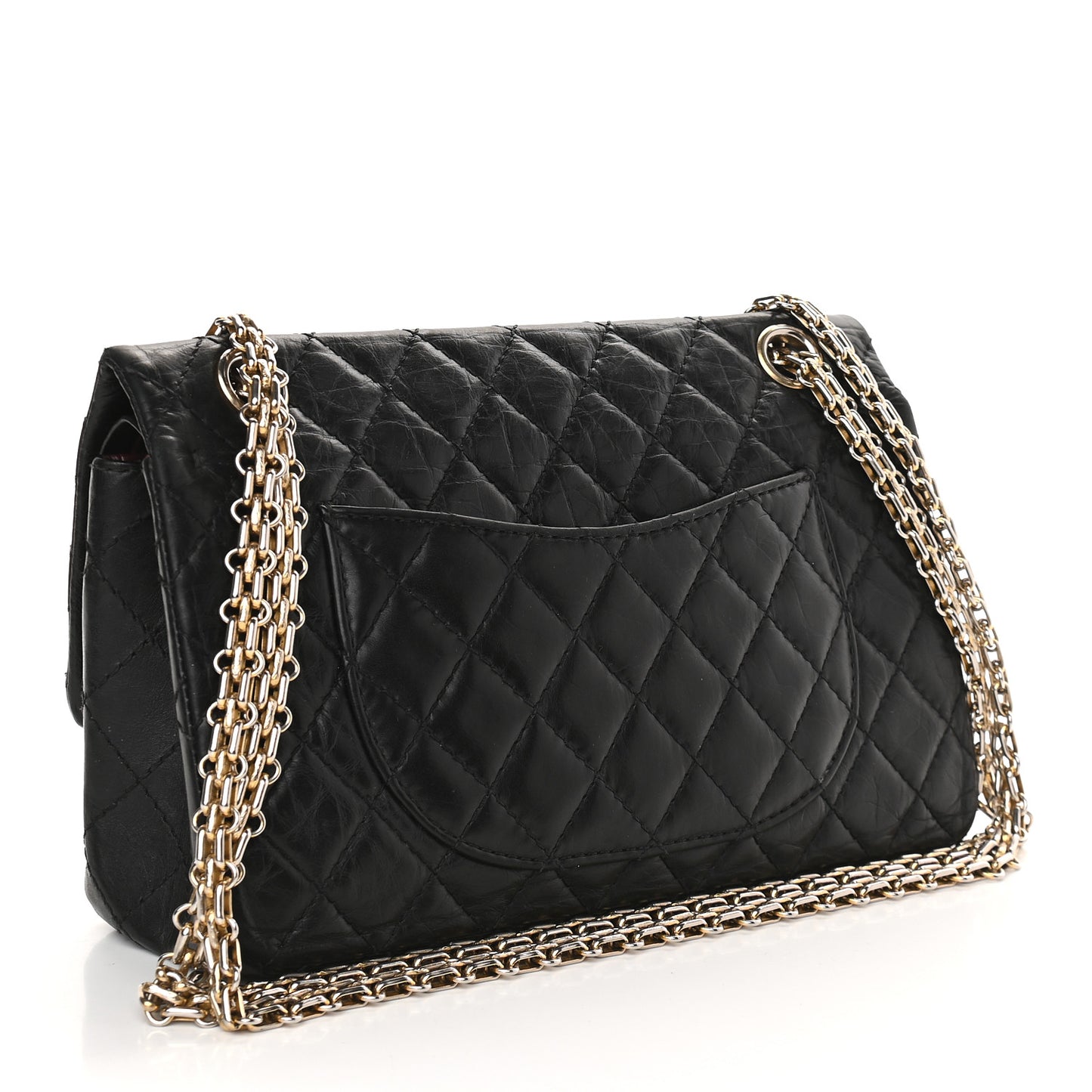 Aged Calfskin Quilted 2.55 Reissue 225 Flap Black