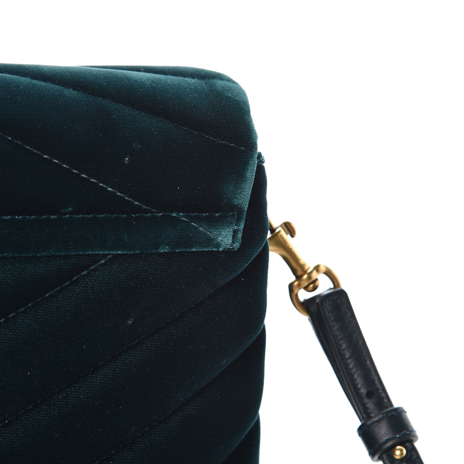 Saint Laurent Velvet Y Quilted Monogram Toy Loulou Chain Satchel Dark Ottanio 17 of 18